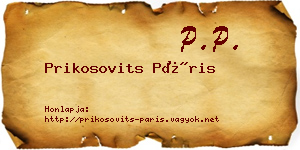 Prikosovits Páris névjegykártya
